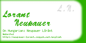 lorant neupauer business card